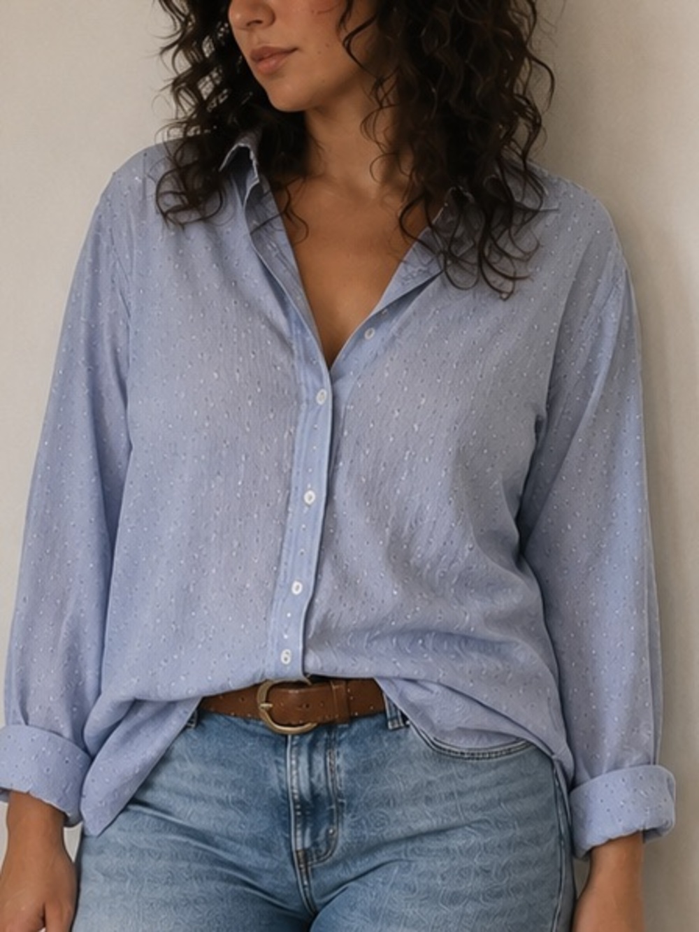 Desert Revival Silver Lurex Button Up Shirt Women Medium Marc Andrew Oversized